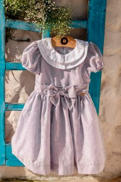 Vestido de Festa Infantil Menina Devorê Floral Lilás