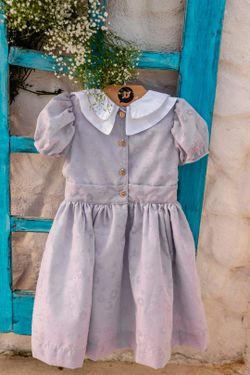 Vestido de Festa Infantil Menina Devorê Floral Lilás