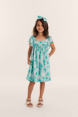 Vestido Infantil Menina Estampa Cheiro Verde