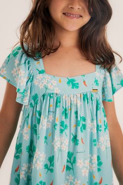 Vestido Infantil Menina Estampa Cheiro Verde