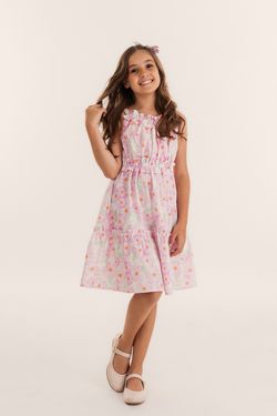 Vestido Infantil Menina Estampa Jardim