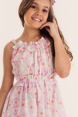 Vestido Infantil Menina Estampa Jardim