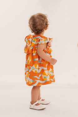 Vestido Infantil Bebê Menina Estampa Praia