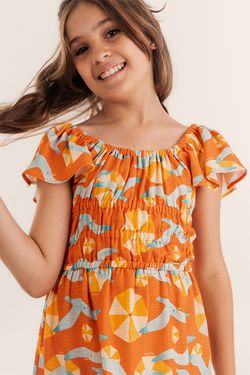 Vestido Infantil Menina Estampa Praia