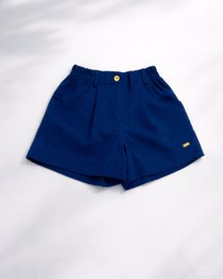 Short Infantil Menina Azul Marinho