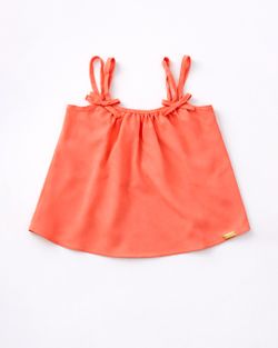 Blusa Infantil Menina Laranja Alça Dupla