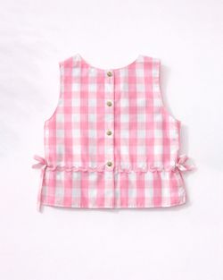 Blusa Infantil Menina Xadrez Vichy Rosa