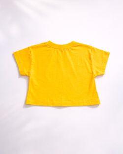 Cropped Infantil Menina Amarela Bolso Laise