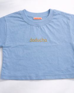 Cropped Infantil Menina Azul com Strass