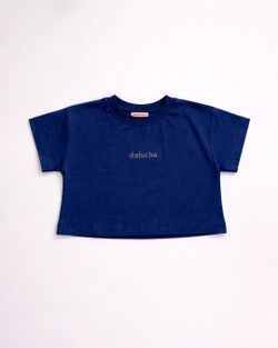 Cropped Infantil Menina Azul Marinho