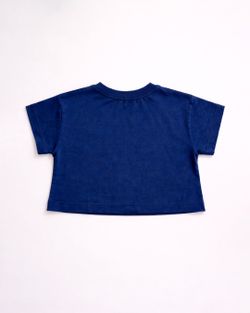 Cropped Infantil Menina Azul Marinho