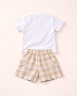  Conjunto Infantil Camiseta e Short vichy Menino