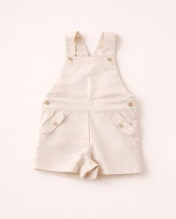 Jardineira Infantil Bebê Menino Sarja Bege