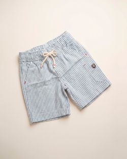 Short Infantil Menino Listrado Azul