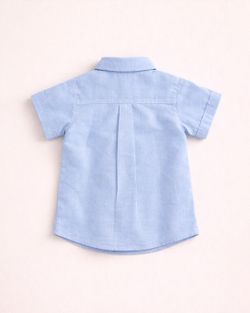 Camisa Infantil Bebê Menino Cambraia Linho Azul