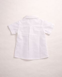 Camisa Infantil Bebê Menino Cambraia Linho Branca