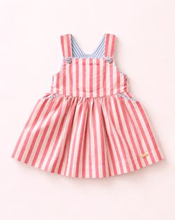 Vestido Infantil Menina Listrado Náutico Vermelho