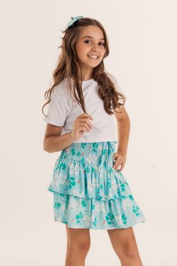 Blusa Infantil Menina Branca Bolso Laise