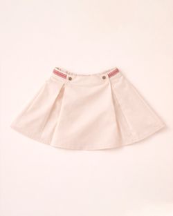 Saia Infantil Menina Bege Pregas