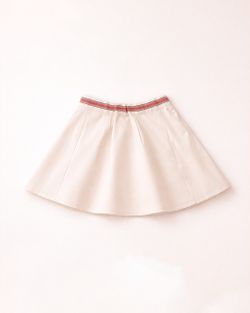 Saia Infantil Menina Bege Pregas