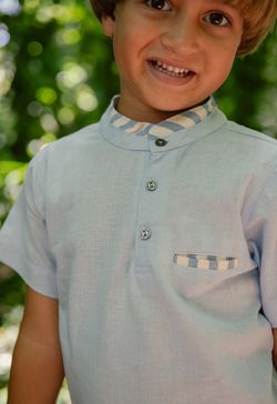 Conjunto Infantil Menino Camisa e Bermuda Listrada
