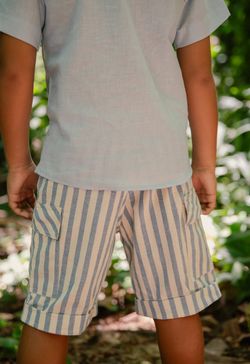Conjunto Infantil Menino Camisa e Bermuda Listrada