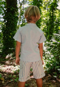 Conjunto Infantil Menino Camisa e Bermuda Listrada