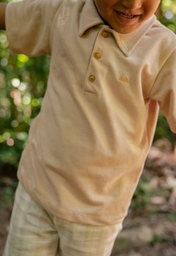Camisa Polo Infantil Menino Cáqui