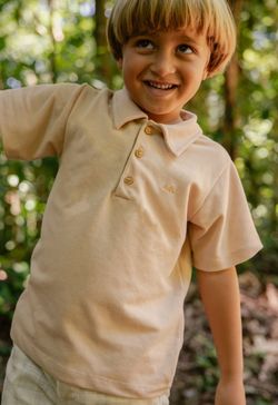 Camisa Polo Infantil Menino Cáqui