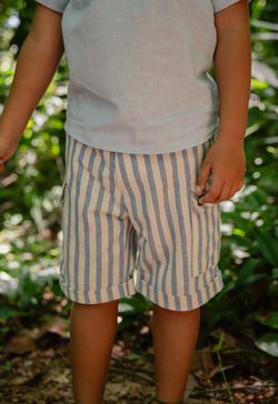 Conjunto Infantil Menino Camisa e Bermuda Listrada