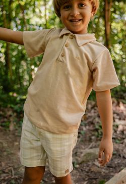 Camisa Polo Infantil Menino Cáqui