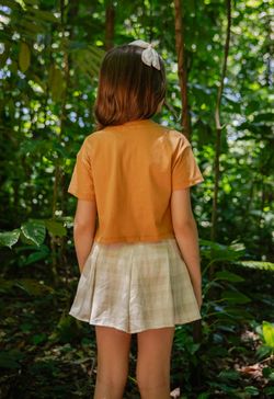 Blusa Infantil Menina Caramelo com Laço