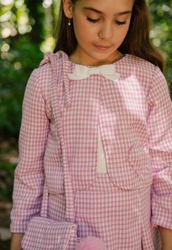 Casaco Infantil Menina Tweed Rosa