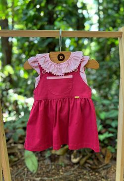 Jardineira Infantil Bebê Menina Pink