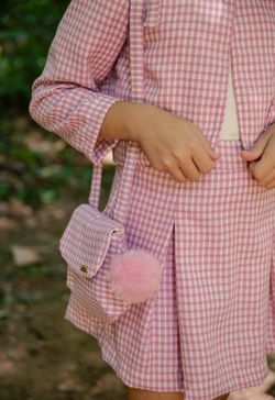 Saia Infantil Menina Tweed Rosa