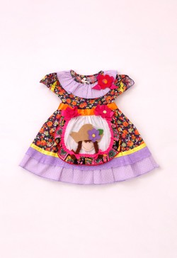 Vestido Festa Junina Infantil Bebê Menina Patchwork