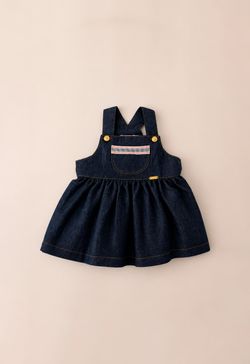 Jardineira Infantil Bebê Menina Jeans Preto