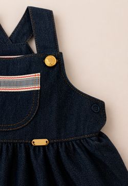 Jardineira Infantil Bebê Menina Jeans Preto