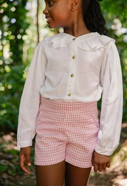 Short Infantil Menina Tweed Rosa