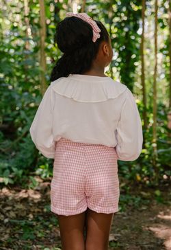 Short Infantil Menina Tweed Rosa