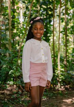 Short Infantil Menina Tweed Rosa