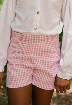 Short Infantil Menina Tweed Rosa