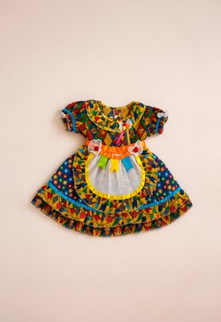 Vestido Festa Junina Infantil Bebê Menina Patchwork
