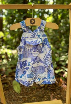  Jardineira Infantil Bebê Menino Estampa Chapada Diamantina