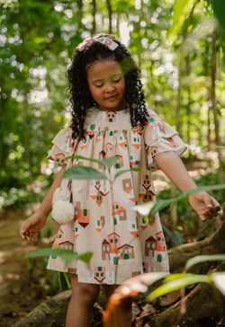 Vestido Infantil Menina Estampa Vilarejo