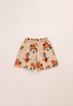 Short Infantil Menino Estampa Vilarejo