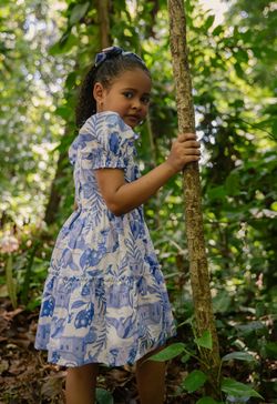 Vestido Infantil Menina Estampa Chapada Diamantina