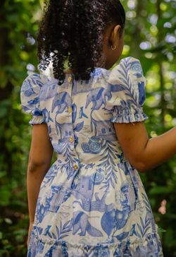 Vestido Infantil Menina Estampa Chapada Diamantina