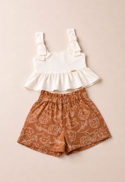 Conjunto Infantil Menina Estampa Pequenos Habitantes