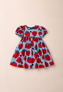 Vestido Infantil Menina Estampa Frutas Vermelhas